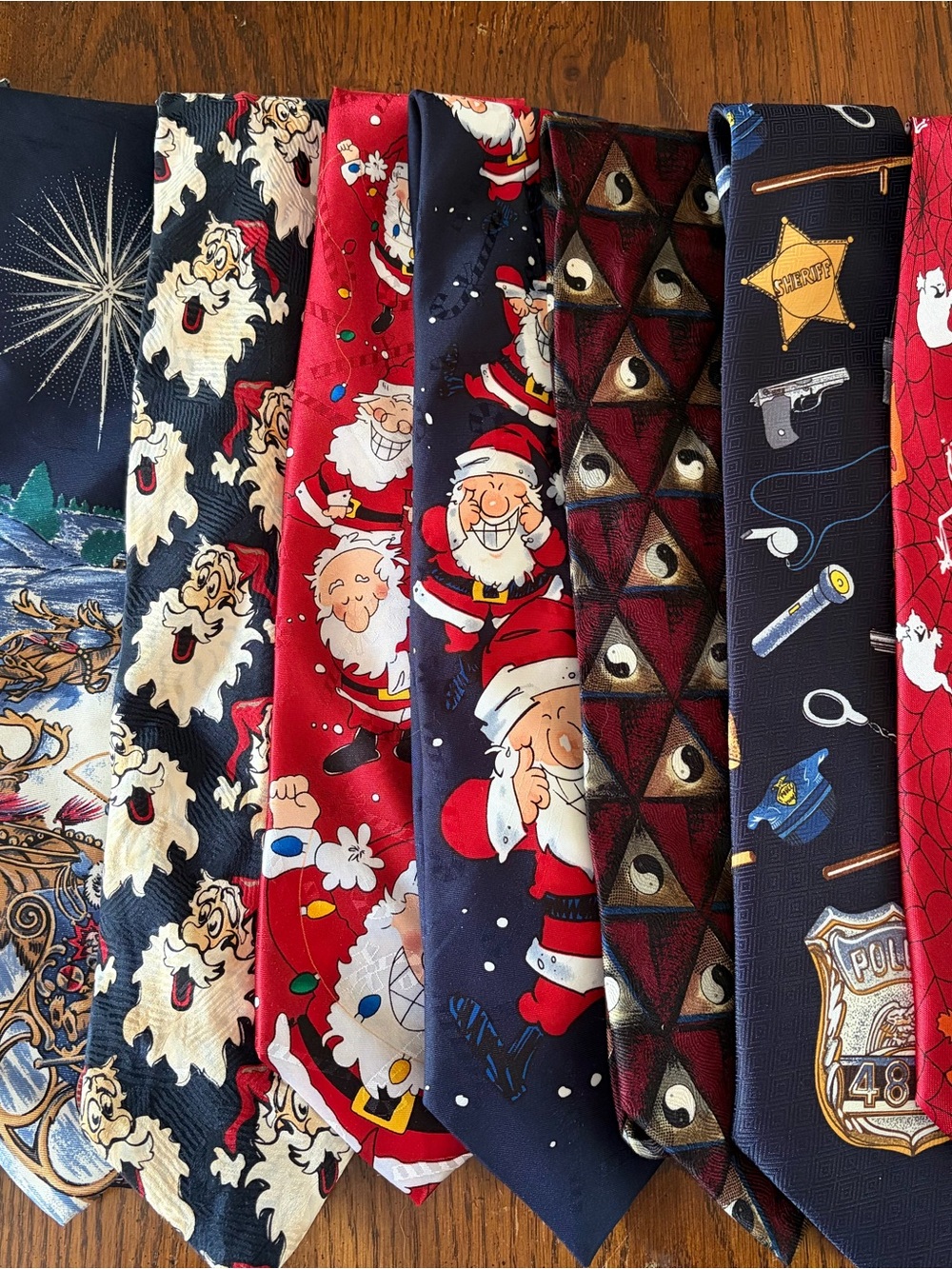 Holiday Santa and Novelty Men's Tie collection - Red and Navy